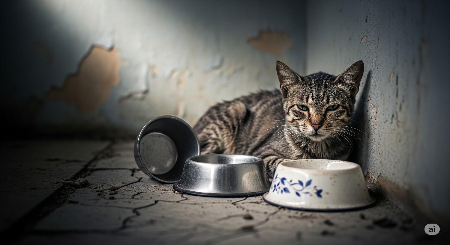Ilustrasi kucing dikurung tanpa makanan